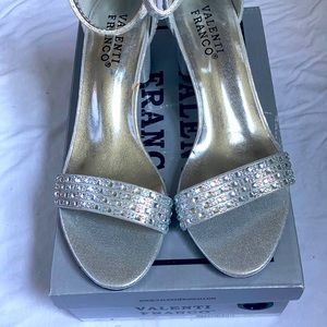 ✨ Silver Glitter Strappy Block Heels ✨